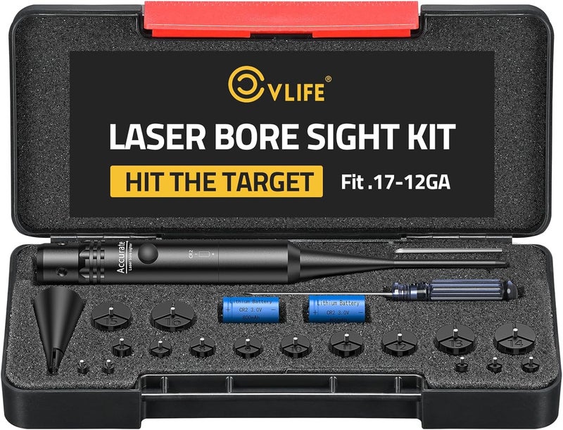 CVLIFE Bore Sight Laser Kit fit 0.17 to 12GA Calibers, Professional Red/Green Laser Boresighter Kit for All Gun, Multiple Caliber Bore Sighting Kit for Hunting Rifles Pistols and Handgun - Image 1